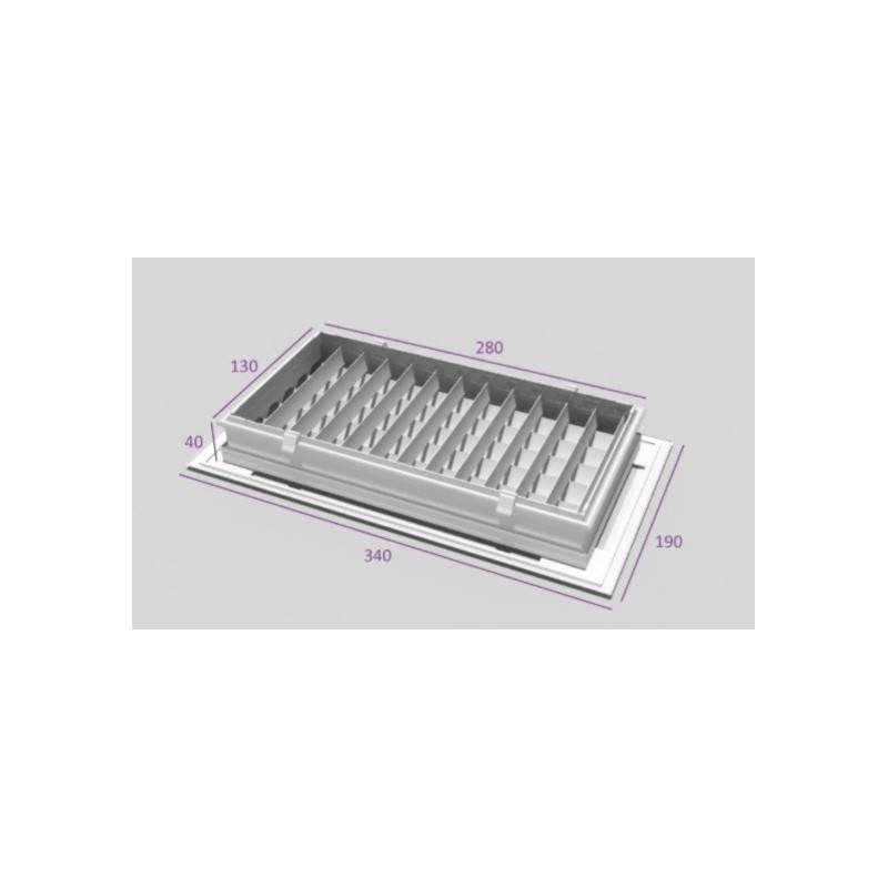 GRILLE DE SOUFFLAGE  ALU DOUBLE DEFLECTION réf:GA400200