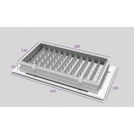GRILLE DE SOUFFLAGE  ALU DOUBLE DEFLECTION réf:GA400200