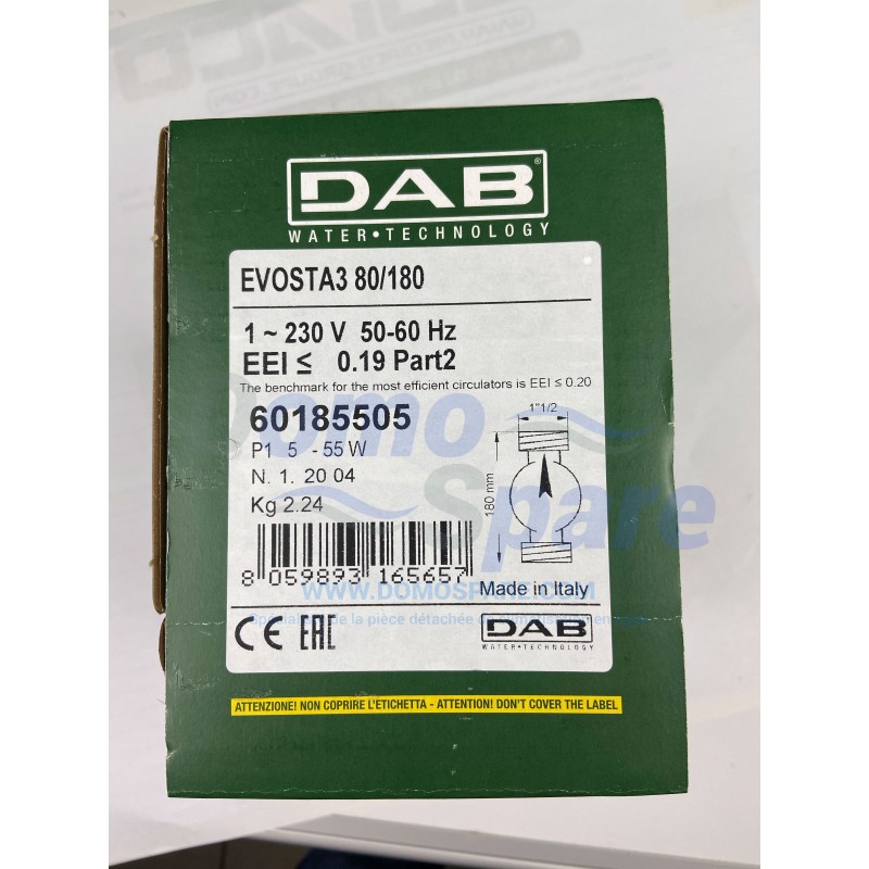 CIRCULATEUR CHAUFFAGE EVOSTA3 DAB  80/180 Réf:60185505