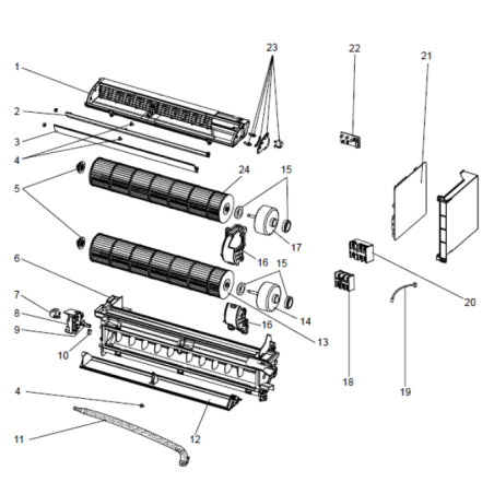 MOTEUR DE BALAYAGE HAUT MITSUBISHI Réf:T7WE07223