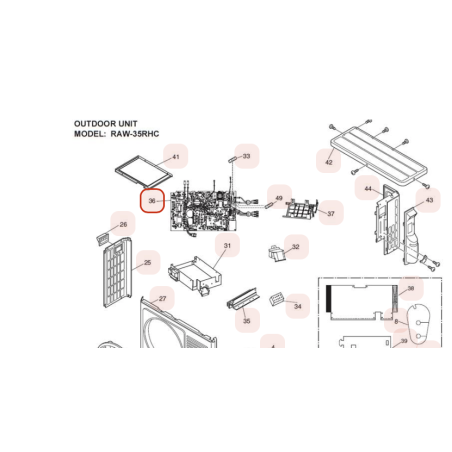 PLATINE DE CONTROLE HITACHI Réf:HWRAW35RHCA01