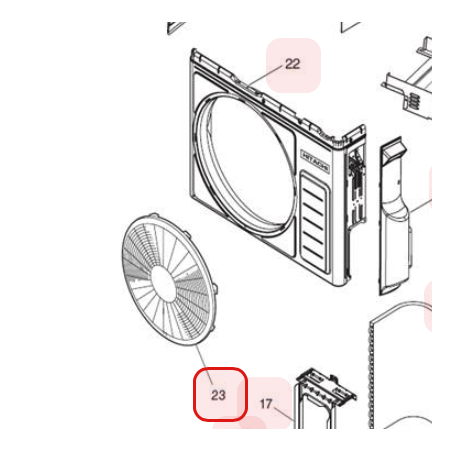 GRILLE DE PROTECTION HITACHI réf: HWRAC18WEDA21