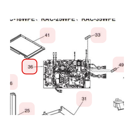 PLATINE DE CONTROLE HITACHI réf:HWRAC18WPEA01