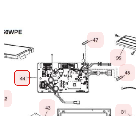 PLATINE MAIN HITACHI RÉF: HWRAC50WPEA01