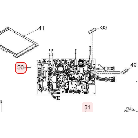 CARTE P.W.B. DE CONTROLE HITACHI RÉF: HWRAC25WPDA01