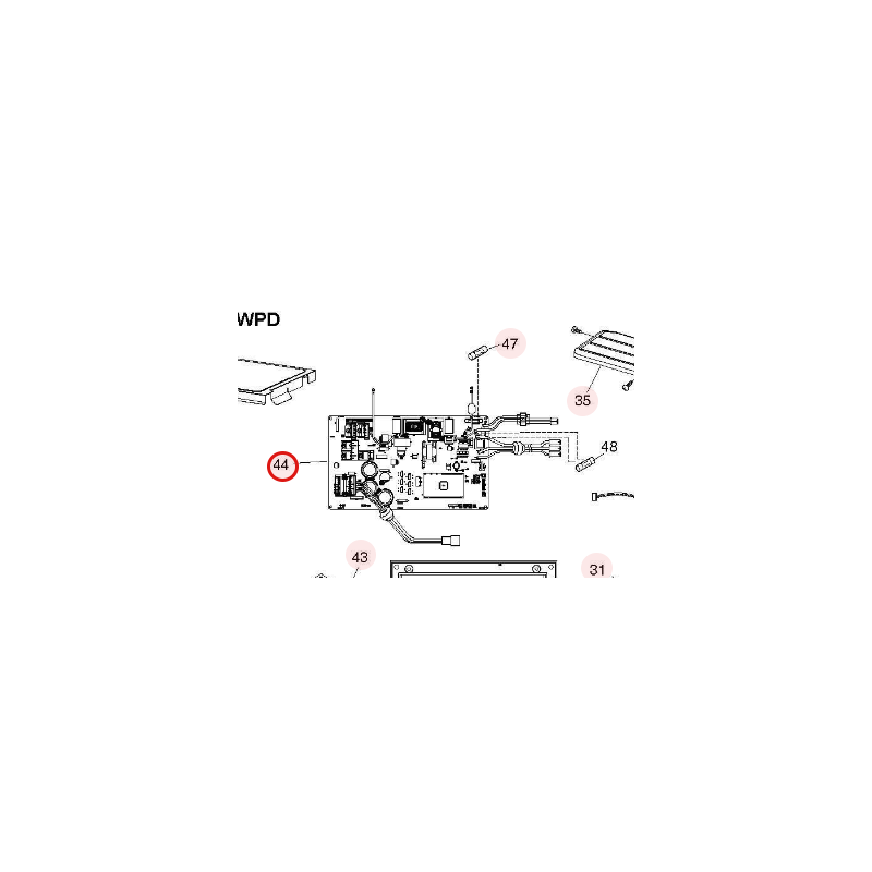 PLATINE P.W.B. MAIN HITACHI RÉF: HWRAC42WPDA04