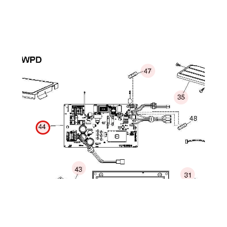 PLATINE P.W.B. MAIN HITACHI RÉF: HWRAC42WPDA04