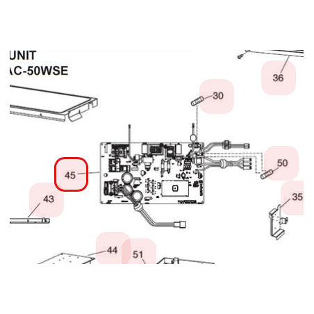 CARTE P.W.B. MAIN HITACHI RÉF: HWRAC50WSEA03