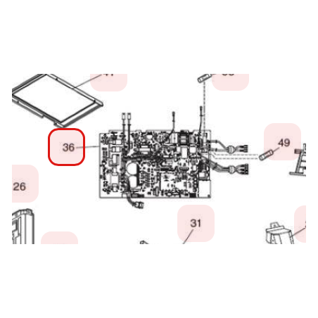PLATINE P.W.B. CONTROLE HITACHI RÉF: HWRAC25WPEA01