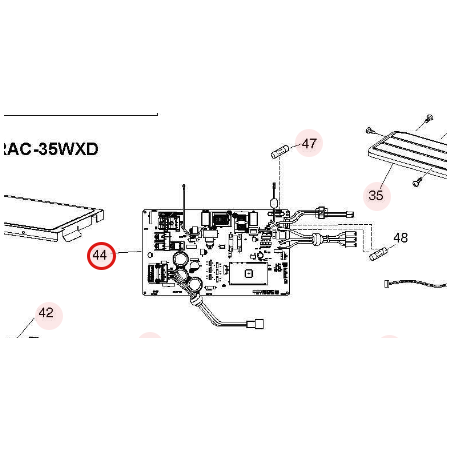 PLATINE P.W.B. MAIN HITACHI RÉF: HWRAC35WXDA01
