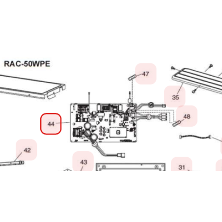 PLATINE P.W.B. MAIN HITACHI RÉF: HWRAC42WPEA01