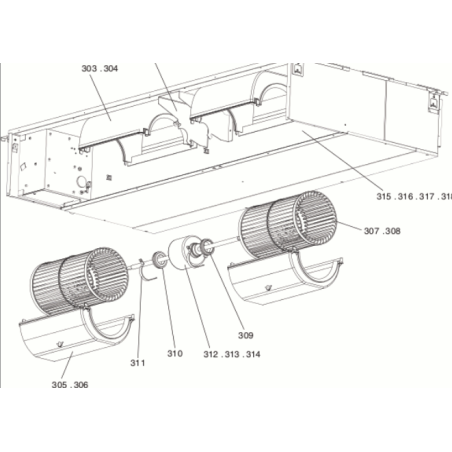 MOTEUR DE VENTILATION DE GAINABLE MITSUBISHI Réf:S70E60220