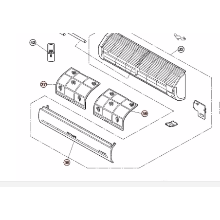 FILTRE A AIR GAUCHE HITACHI Réf:PMRAK25N6R04