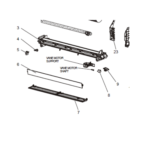 VOLET DE BALAYAGE  BAS MITSUBISHI Réf:T2WECN041