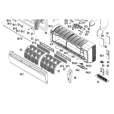 façade pièces détachées daikin FTXS20J2V1B FTXS25J2V1B FTXS35J2V1B FTXS42J2V1B FTXS50J2V1B