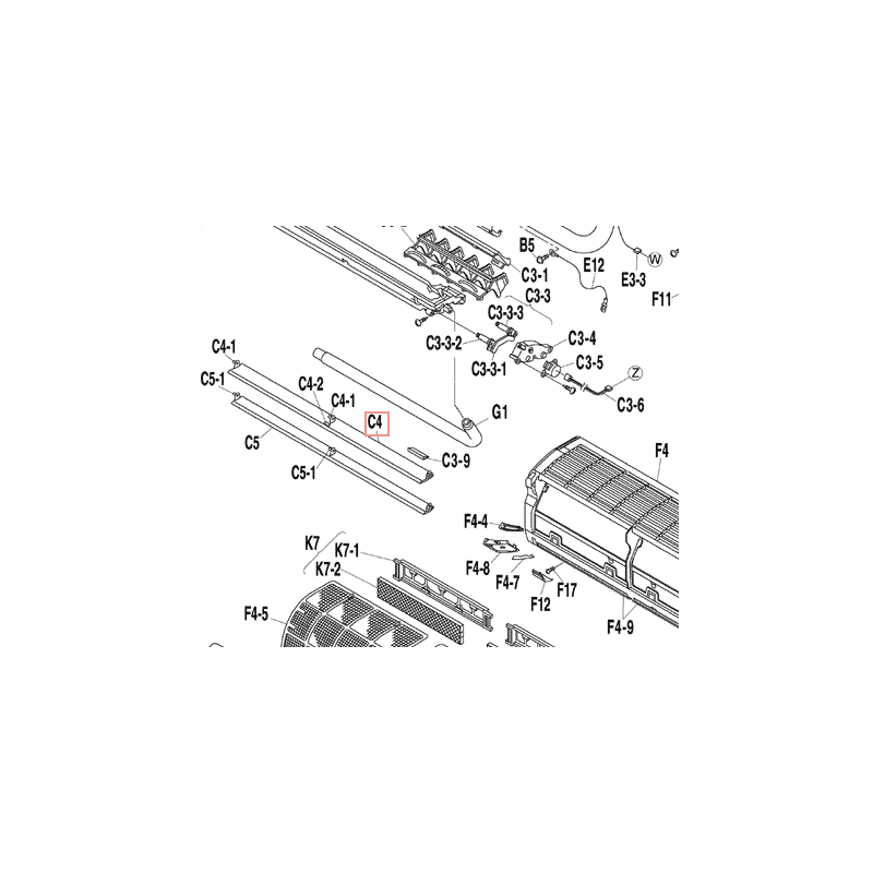 VOLET HAUT DE BALAYAGE FTKS20 35DV DAIKIN Ref: 162648J