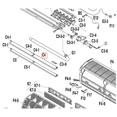 VOLET HAUT DE BALAYAGE FTKS20 35DV DAIKIN Ref: 162648J